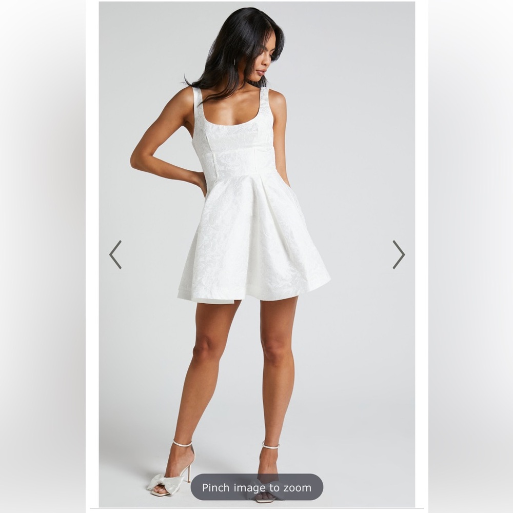 Showpo little white dress, Stephanie corset mini dress.